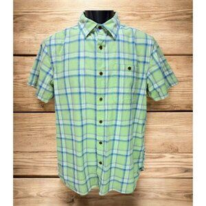 The North Face Mens Short Sleeve Shirt Small Green Plaid Lightweight